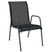 3 Piece Garden Dining Set Black Steel and Textilene Txbblkb