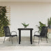 3 Piece Garden Dining Set Black Steel and Textilene Txbblkb
