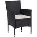 3 Piece Garden Dining Set Black Tbixatt