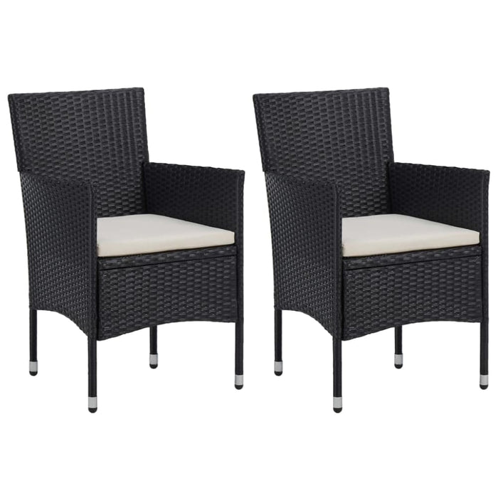 3 Piece Garden Dining Set Black Tbixatt
