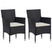 3 Piece Garden Dining Set Black Tbixatt
