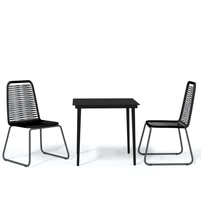 3 Piece Garden Dining Set Black Tbkkbkp