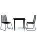 3 Piece Garden Dining Set Black Tbkkbkp