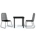 3 Piece Garden Dining Set Black Tbkkbnk