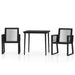 3 Piece Garden Dining Set Black Tbkkopp