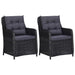 3 Piece Garden Dining Set Black Tbkkpio