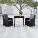 3 Piece Garden Dining Set Black Tbkkpio