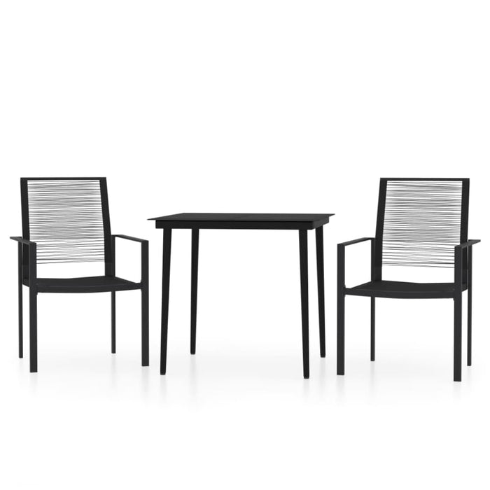 3 Piece Garden Dining Set Black Tbkkxbt