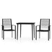 3 Piece Garden Dining Set Black Tbkkxbt