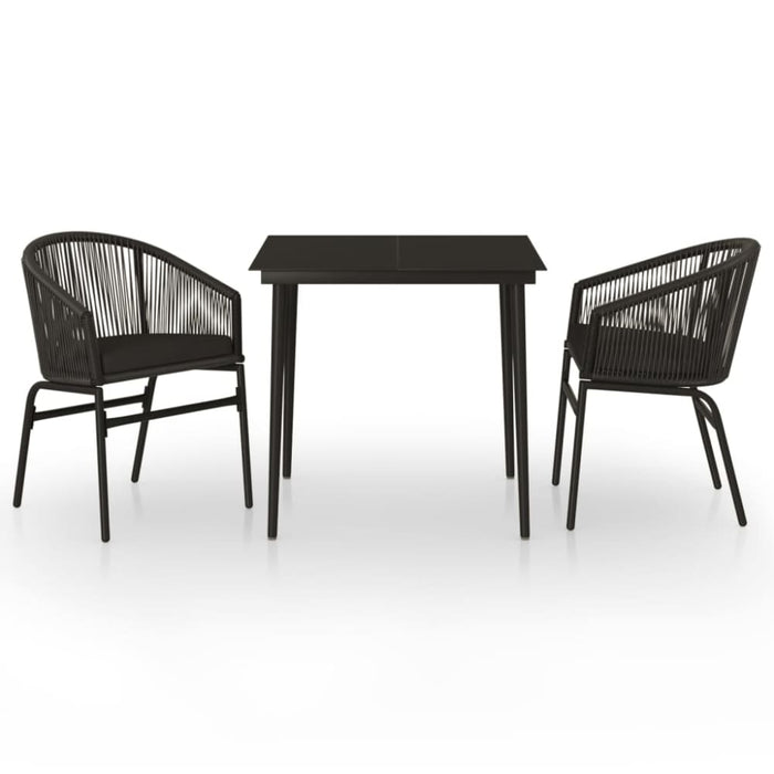 3 Piece Garden Dining Set Black Tbkkxtk
