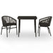 3 Piece Garden Dining Set Black Tbkkxtk