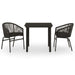 3 Piece Garden Dining Set Black Tbkkxxo