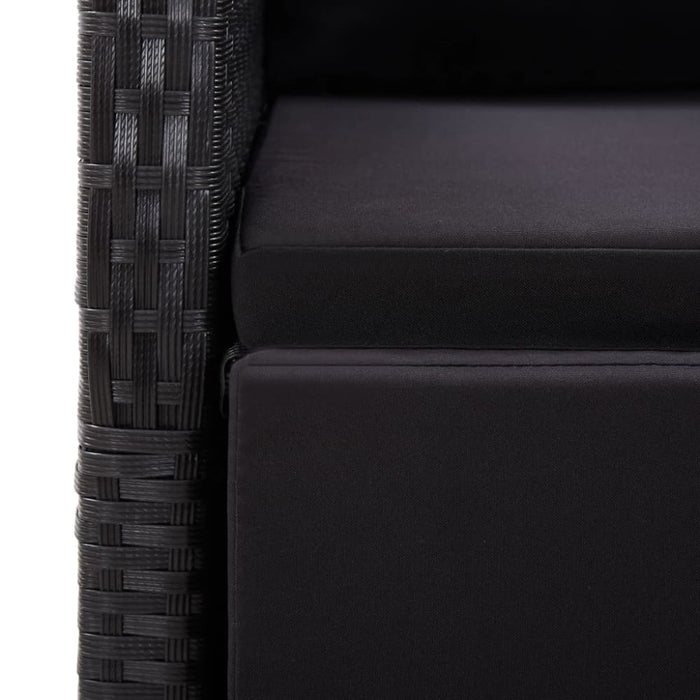 3 Piece Garden Dining Set Black Tbliioi