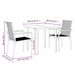 3 Piece Garden Dining Set Black Textilene And Steel Tonibao