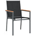 3 Piece Garden Dining Set Black Textilene And Steel Tonibao