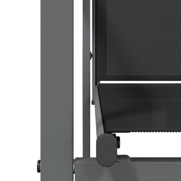 3 Piece Garden Dining Set Black Textilene And Steel Tonibao