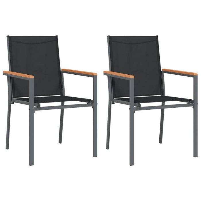3 Piece Garden Dining Set Black Textilene And Steel Tonibao