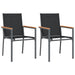 3 Piece Garden Dining Set Black Textilene And Steel Tonibtt