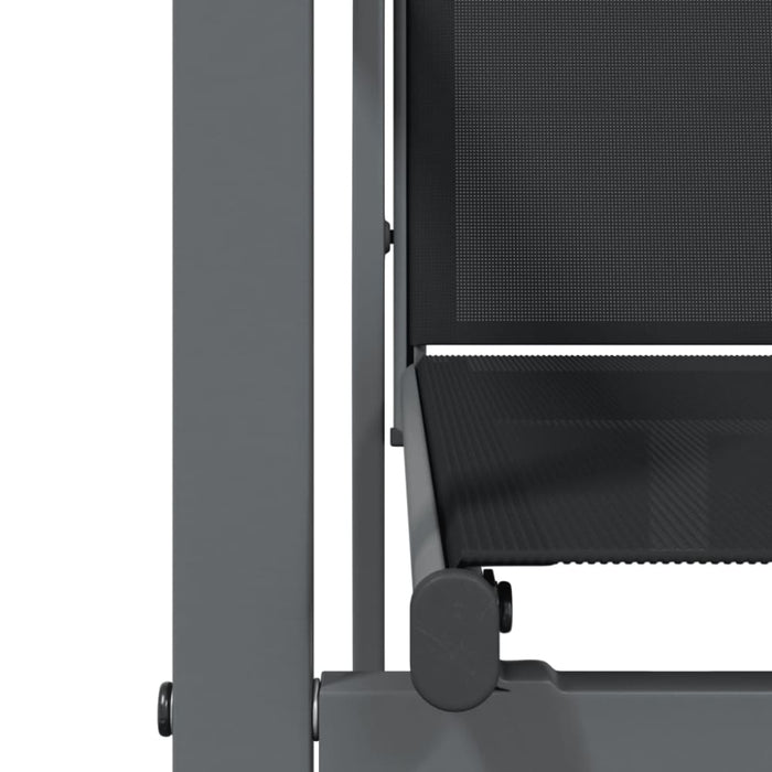 3 Piece Garden Dining Set Black Textilene And Steel Tonibtt