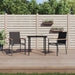 3 Piece Garden Dining Set Black Textilene And Steel Tonibtt
