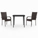 3 Piece Garden Dining Set Brown and Black Tbkkabo