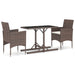 3 Piece Garden Dining Set Brown Tbixaan