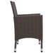 3 Piece Garden Dining Set Brown Tblilib