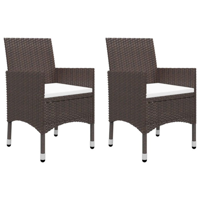 3 Piece Garden Dining Set Brown Tblilib
