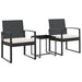 3 Piece Garden Dining Set with Cushions Black Pp Rattan