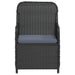 3 Piece Garden Dining Set with Cushions Black Tbkkpao