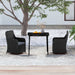 3 Piece Garden Dining Set with Cushions Black Tbkkpao