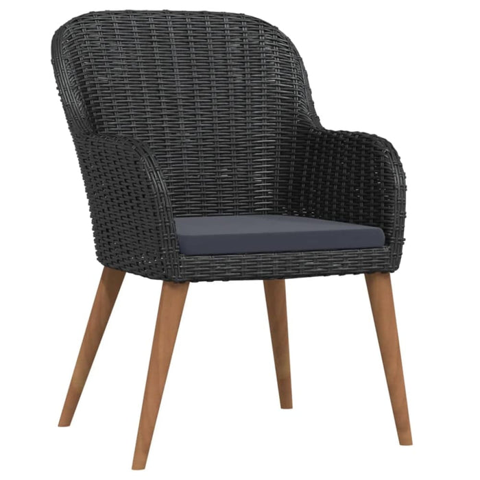 3 Piece Garden Dining Set With Cushions Black Tbkkpbp