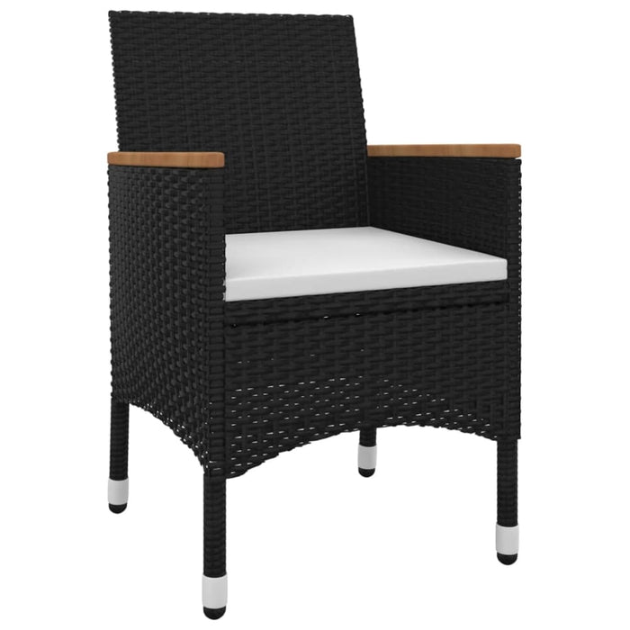 3 Piece Garden Dining Set with Cushions Poly Rattan