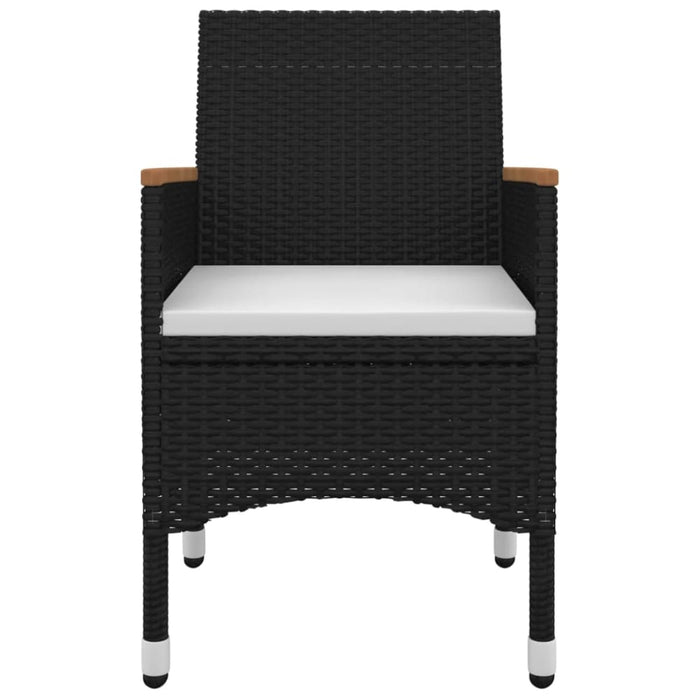 3 Piece Garden Dining Set with Cushions Poly Rattan