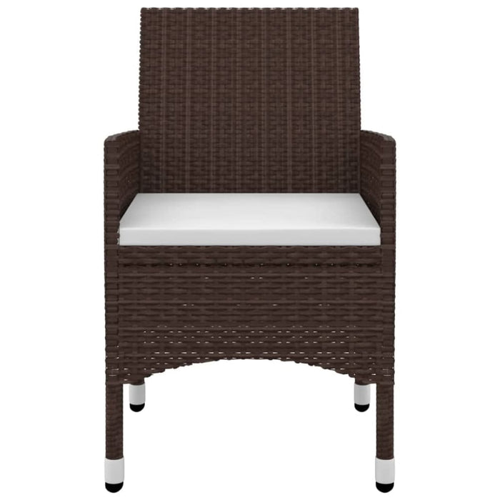 3 Piece Garden Dining Set with Cushions Poly Rattan