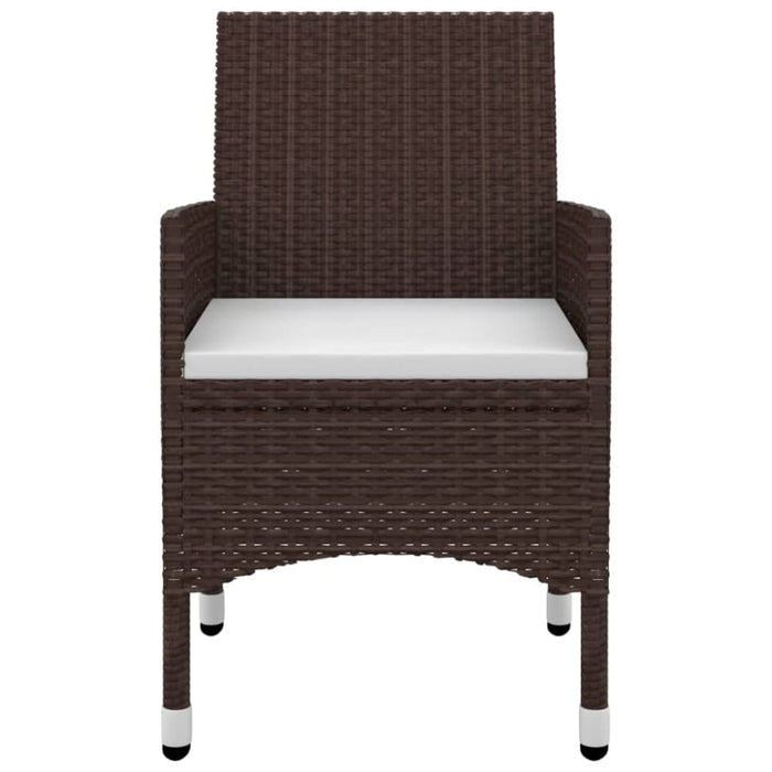 3 Piece Garden Dining Set with Cushions Poly Rattan