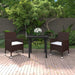 3 Piece Garden Dining Set with Cushions Poly Rattan