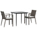 3 Piece Garden Dining Set with Cushions Poly Rattan