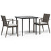 3 Piece Garden Dining Set with Cushions Poly Rattan