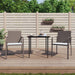 3 Piece Garden Dining Set with Cushions Poly Rattan