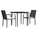 3 Piece Garden Dining Set with Cushions Poly Rattan