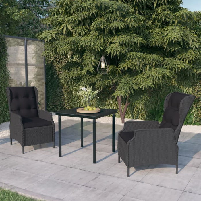 3 Piece Garden Dining Set Dark Grey Tbkklti
