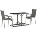 3 Piece Garden Dining Set Grey Tbixaii