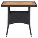 3 Piece Garden Dining Set Poly Rattan and Acacia Wood Black
