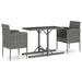 3 Piece Garden Dining Set Poly Rattan Anthracite Tbioixi