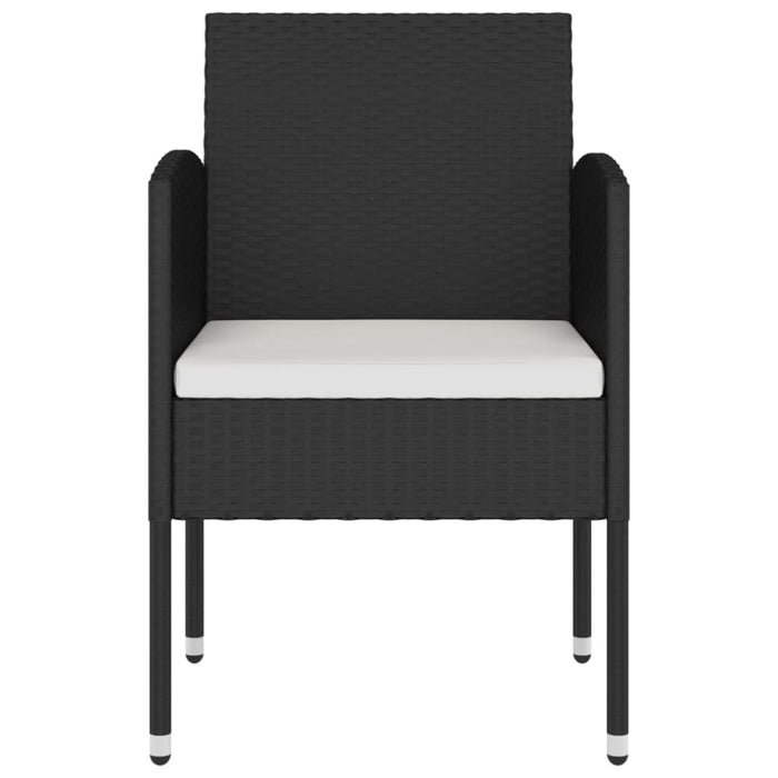 3 Piece Garden Dining Set Poly Rattan Black Tbioixl