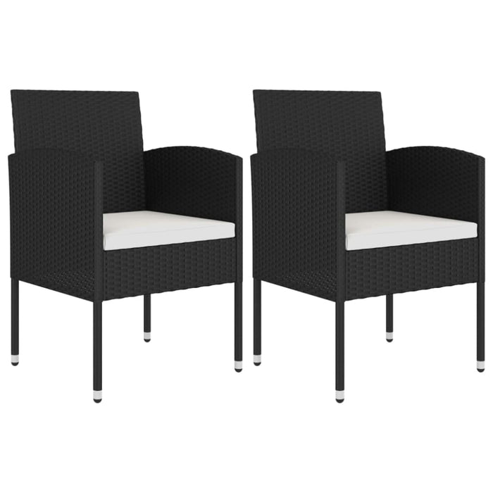 3 Piece Garden Dining Set Poly Rattan Black Tbioixl