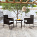 3 Piece Garden Dining Set Poly Rattan Black Tbknbtp