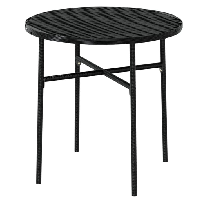 3 Piece Garden Dining Set Poly Rattan Black Tbknbtp