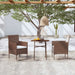 3 Piece Garden Dining Set Poly Rattan Brown Tbknbxa